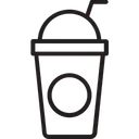 Free Jugo Vaso Desechable Paja Icono