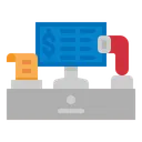 Free Kassensystem Rechnungsmaschine Selbstscannen Symbol