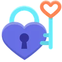 Free Key Of Heart Heart Lock Heart Padlock Icon