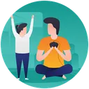 Free Kid Enjoying Caring Father Parenthood Icon