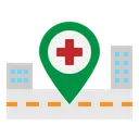 Free Standort Pin Krankenhaus Symbol