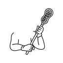 Free White Line Holding Lacrosse Stick Illustration Lacrosse Sport 아이콘