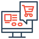Free Shop Shopping Monitor Icon