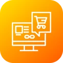 Free Laptop Chat Shop Icon