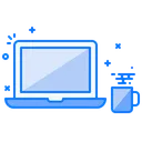 Free Laptop Coffee Time Icon