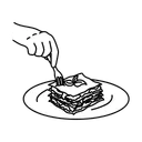 Free White Line Lasagna Illustration Lasagna Italian Icon
