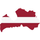 Free Latvia  flag map  Icon