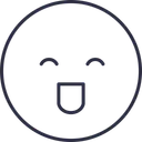 Free Laugh Emoji Outline Icon