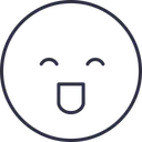 Free Laugh Emoji Outline Icon