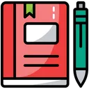 Free Learning Book With Pencil Teaching Icon