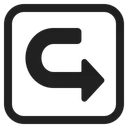 Free Arrow Curving Right Icon