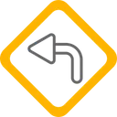 Free Left Turn  Icon