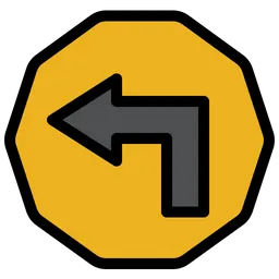 Free Left Turn Sign  Icon