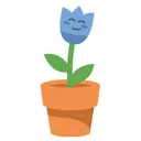 Free Lindo personaje de flor de tulipán  Icono