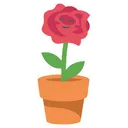 Free Lindo personaje de flor rosa roja  Icono