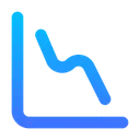 Free Line Down  Icon