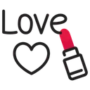 Free Love Lipstick Lettering Icon