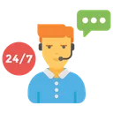 Free Live Support Hour Service Customer Care Icon