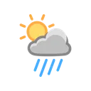 Free Lluvia Sol Tiempo Icono