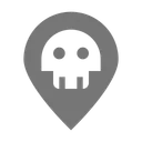 Free Location Pin Skull Icon