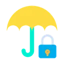 Free Protection Rain Protection Lock Umbrella Icon