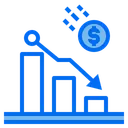 Free Down Coin Graph Icon