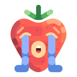Free Loudly Crying Strawberry Emoji Icon