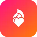 Free Love Heart Fire Icon