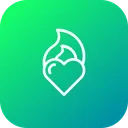 Free Love Heart Fire Icon