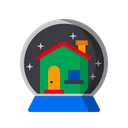 Free Maison Chutes De Neige Noel Icon