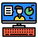 Free Man Monitor Chat Bubbles Icon