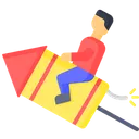Free A Man Sitting On Rocket Rocket Icon