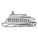 Free White Line Ferry Ship Illustration Passenger Ferry Maritime Transport Icon