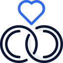 Free Marriage Blue Black Lineal Icon