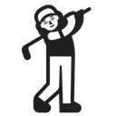 Free Golfing High Contrast Icon