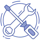 Free Tech Tool Wrench And Screwdriver Mechanical Tool Icon