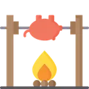 Free Medieval Fire Roasting Cooking Pig Icon