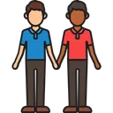 Free Men Couple Holding Hands Icon