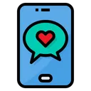 Free Amor Telefono Inteligente Burbuja De Chat Icono