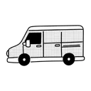 Free Half Tone Van Illustration Minivan Cargo Van Icon