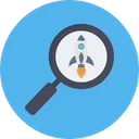 Free Cohete En Lupa Investigacion De Marca Encontrar Startup Icono