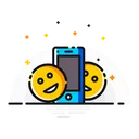 Free Mobile Happy Face Icon