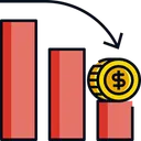 Free Money Decreased  Icon