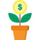 Free Money Growth Investment Money Plant Icon