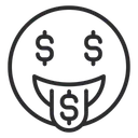 Free Artboard Copy Money Mouth Face Dollar Face Icon