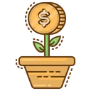 Free Growth Plant Coins Icon