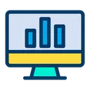 Free Monitor Bar Graph Analysis Icon