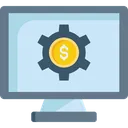 Free App Digital Monitor With Cogwheel Icon