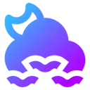 Free Moon Cloud Slow Wind Icon