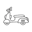 Free White Line Motor Scooter Illustration Scooter Moped Icon